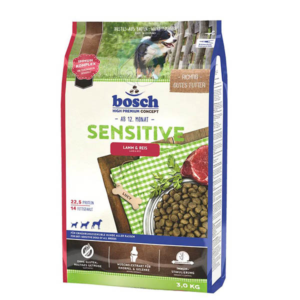 غذای خشک سگ بالغ بره و برنج Sensitive Bosch